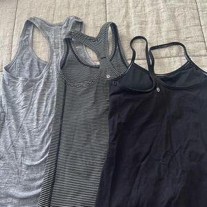 Three Lululemon tank tops - size 4